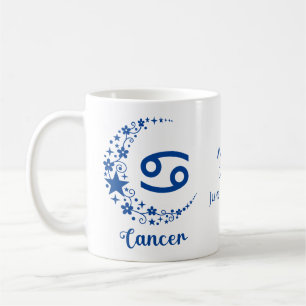 Mug Signe astrologique Cancer Anniversaire Bleu Blanc