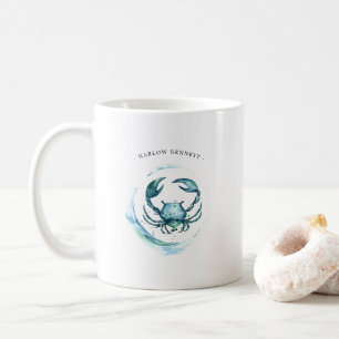 Mug Signe astrologique du Cancer à l'aquarelle   Monog