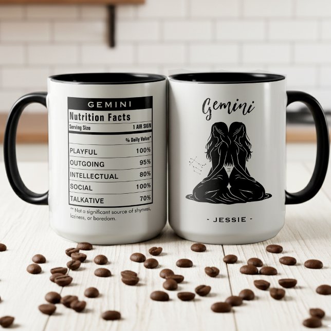 Mug Signe astrologique Gémeaux Faits nutritionnels (Gemini Zodiac Sign Astrology Nutrition Facts Mug
)