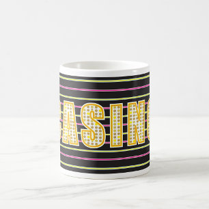 Mug Signe Casino avec lettres de points Neon Polka