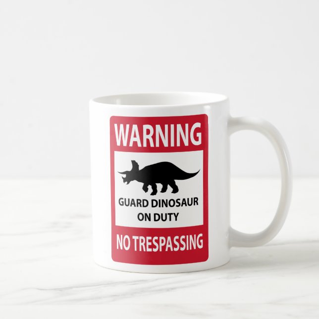 Mug Signe d'absence d'intrusion (Tricératops) (Droite)