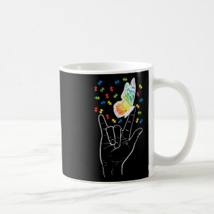 Mug Signe d'amour Asl Papillon Puzzle Sensibilisation 