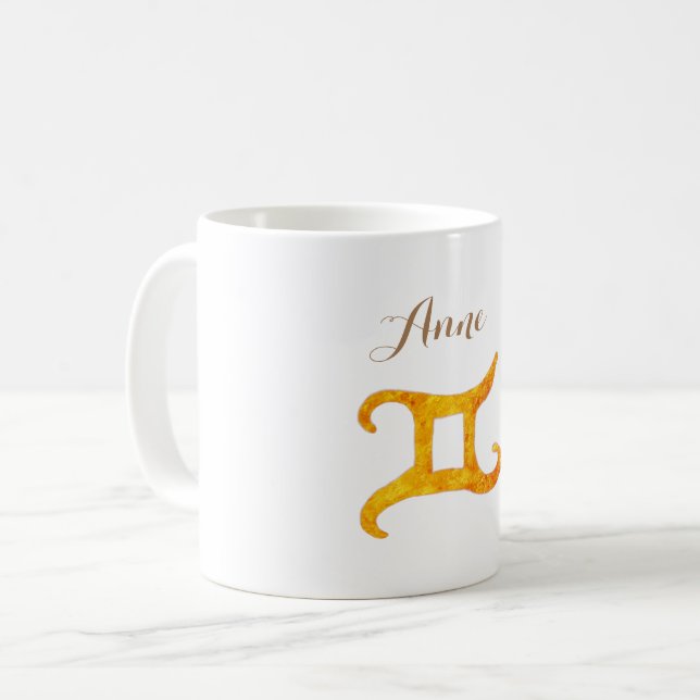 Mug SIGNE D'Astrologie Gemini D'OR (Devant gauche)