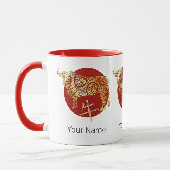 Mug Signe de constellation du zodiaque chinois du bœuf (Gauche)