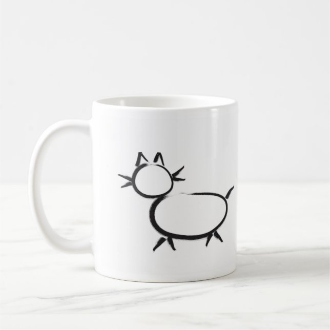 Mug Signe de Hobo "Une bonne femme vit ici." dessiné à (Gauche)