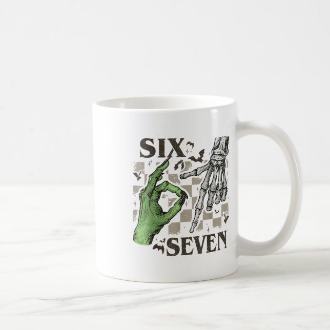 Mug Signe de la main du squelette Six Sept Meme Hallow (Droite)