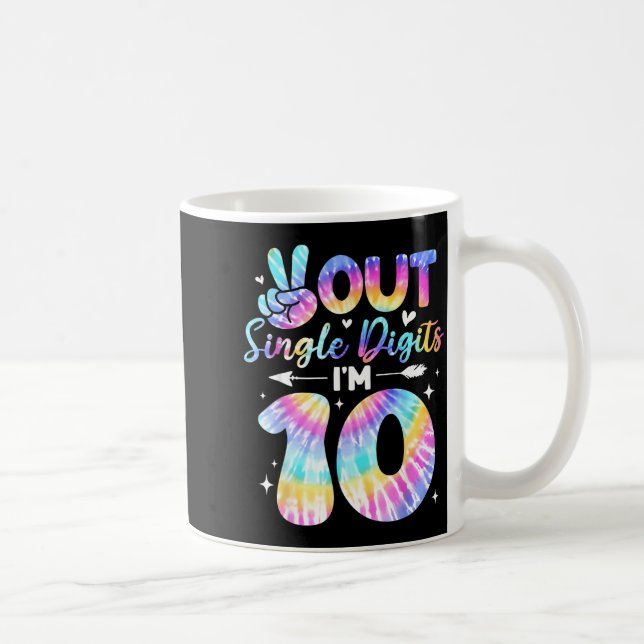 Mug Signe de la paix Double chiffres 10ème anniversair (Droite)
