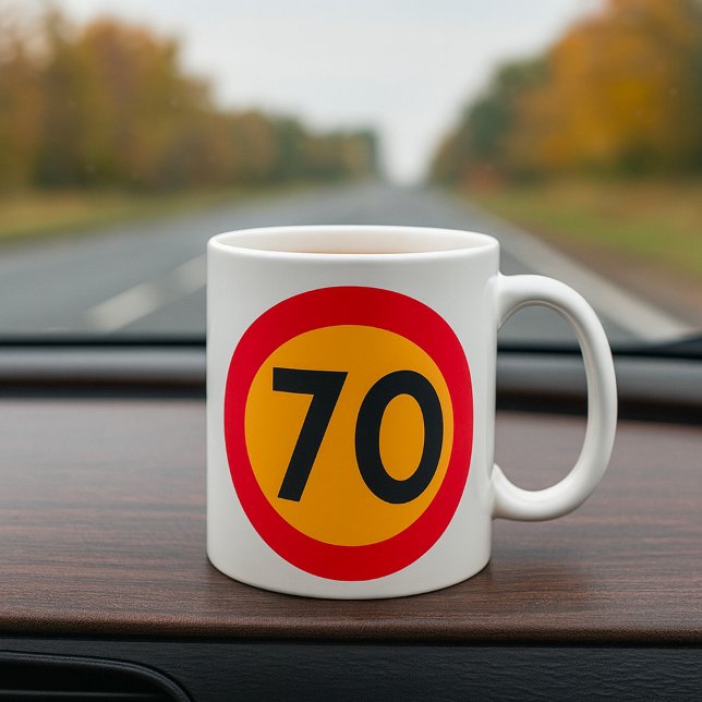Mug SIGNE DE LA ROUTE À 70 Vitesse Limite (Créateur téléchargé)