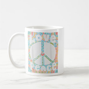 Mug SIGNE DE PAIX AMOUR 1960 années 1970 Teinture de c