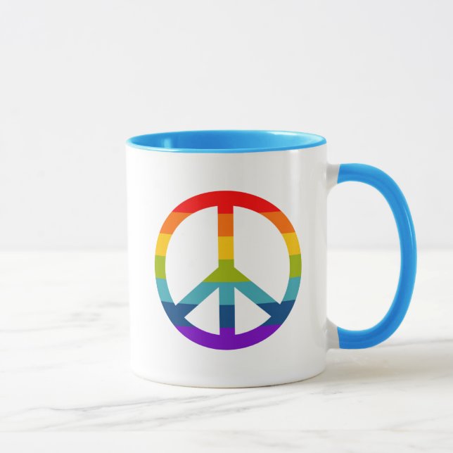 Mug Signe de paix arc-en-ciel (Droite)