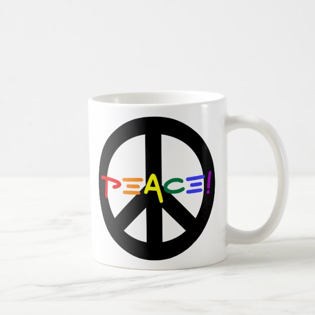 Mug Signe de paix avec arc-en-ciel (Droite)