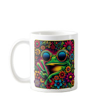 Signe de paix de la grenouille funky cool