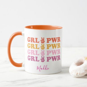 Mug Signe de paix du pouvoir des filles mignonnes