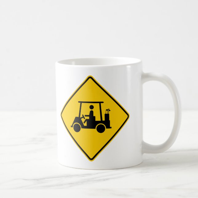 Mug Signe de route du trafic de chariot de golf (Droite)