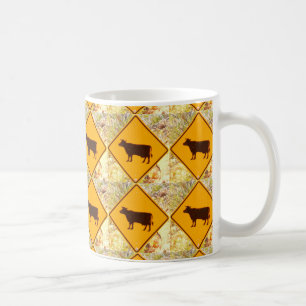 Mug signe de vache jaune diamant motif