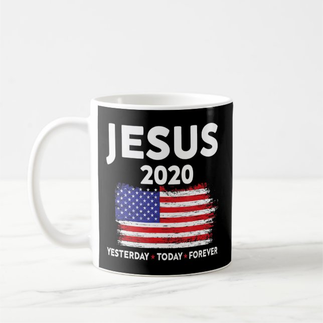 Mug Signe d'élection de Jésus 2020 États-Unis drapeau  (Gauche)