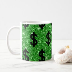 Mug Signe Dollar Noir Argent Entrepreneur Wall Street