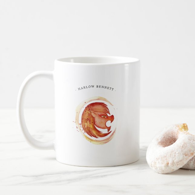 Mug Signe du zodiaque Astrologie Léo aquarelle | Monog (Avec donut)