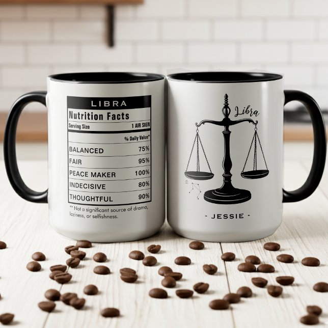 Mug Signe du zodiaque Balance Faits nutritionnels Astr (Libra Zodiac Sign Astrology Nutrition Facts Mug
)