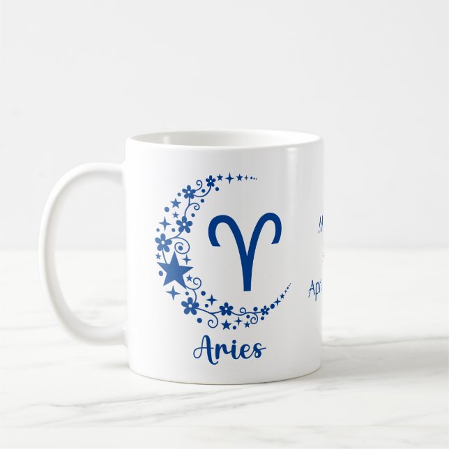 Mug Signe du zodiaque Bélier Astrologie Anniversaire B (Gauche)