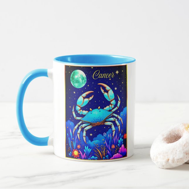 Mug Signe du zodiaque Cancer le Crabe (Avec donut)