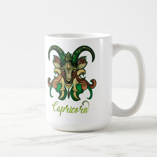 Mug Signe du zodiaque Capricorne Chèvre de mer verte m
