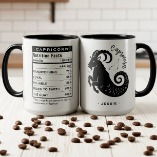 Mug Signe du zodiaque Capricorne Faits nutritionnels A