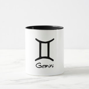 Mug Signe du zodiaque Gémeaux sur fond blanc