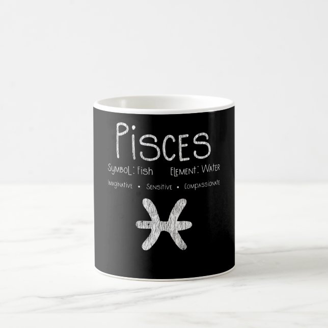 Mug Signe du zodiaque Poissons Rétro Poisson Eau Cadea (Centre)