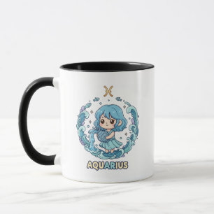 Mug Signe du zodiaque Verseau Kawaii Mignon