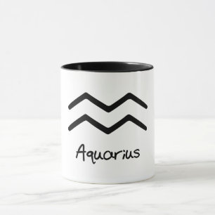 Mug Signe du zodiaque Verseau sur fond blanc