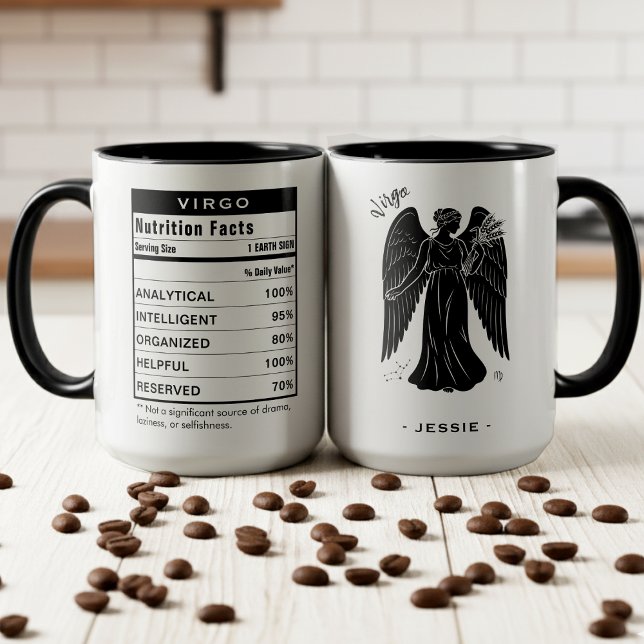 Mug Signe du zodiaque Vierge Faits nutritionnels Astro (Virgo Zodiac Sign Astrology Nutrition Facts Mug
)