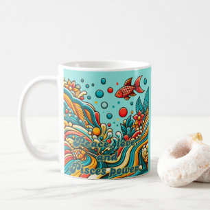 Mug Signe du zodiaque vintage Poissons dans le style d