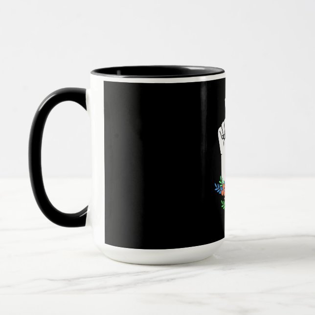 Mug Signe main ASL de l'enseignant (Gauche)