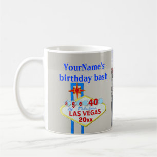 Mug Signe personnalisé de fête d'anniversaire de Las