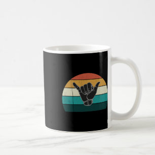 Mug Signe Shaka Et Surf - Surfeur Rétro Cool En Train