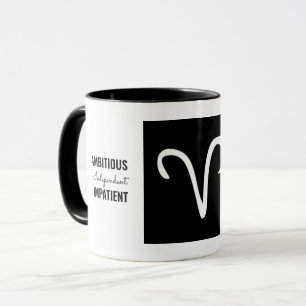Mug 🖤 Signe Zodiac Aries (Personnalisé)