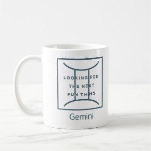 Mug SIGNE Zodiaque Gemini Fun Citation Texte Bleu Anni