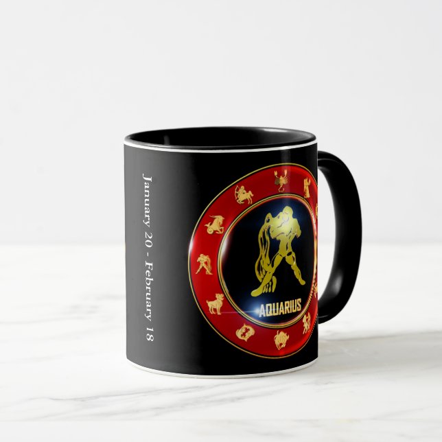 Mug Signe zodiaque Musique | Aquarius (Devant droit)