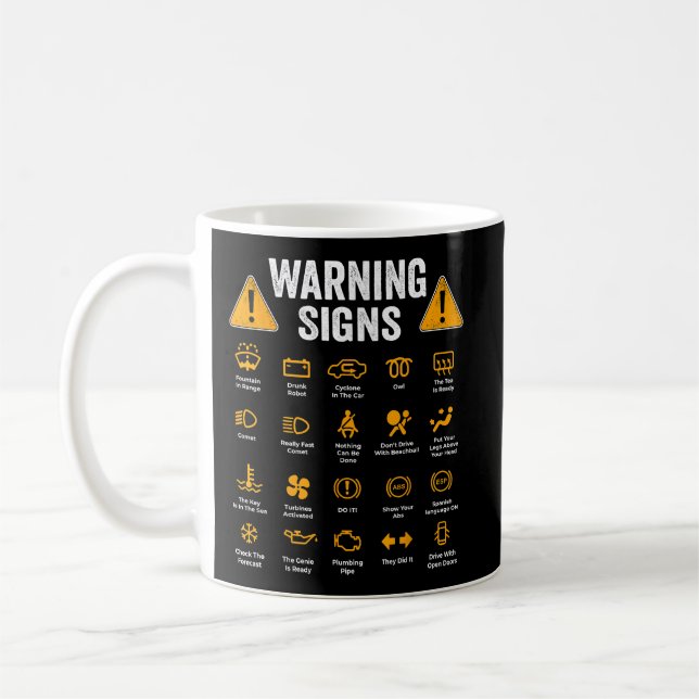 Mug Signes d'avertissement de conduite amusant 101 Aut (Gauche)