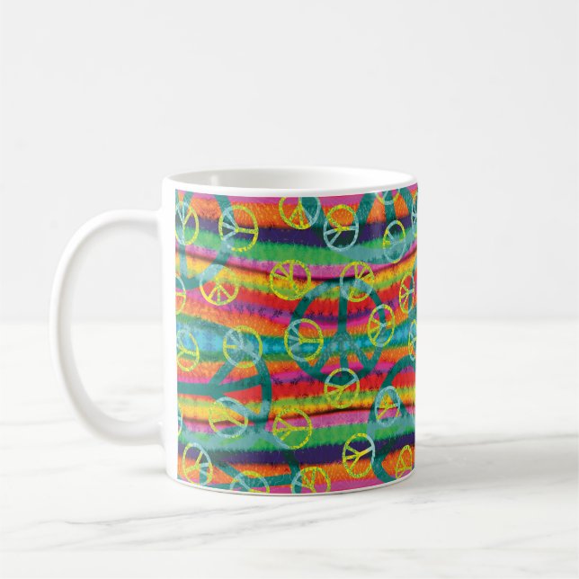 Mug Signes de paix de colorant de cravate (Gauche)