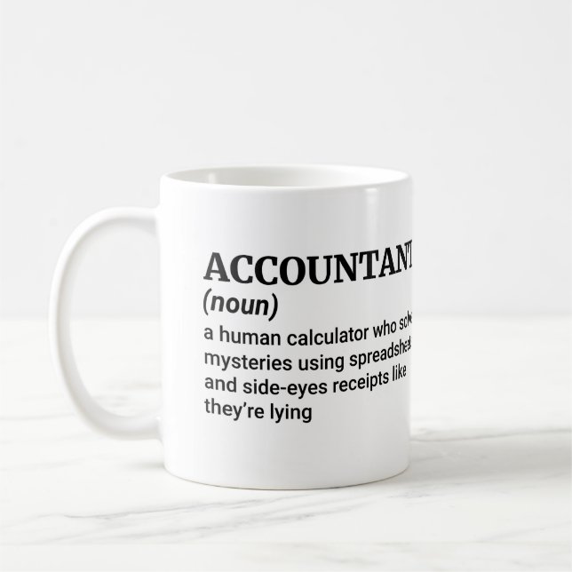 Mug Signification comptable amusante - Parfait humour  (Gauche)