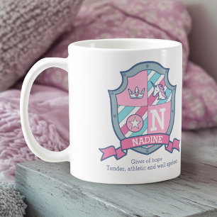 Mug Signification du nom Nardine crête rose aqua bleu