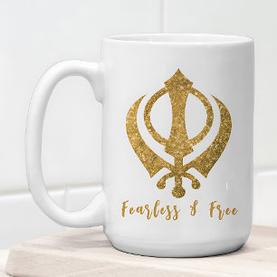 Mug Sikh Khanda "Sans peur et libre"