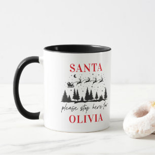 Mug S'il vous plaît arrêtez ici pour Noël traditionnel