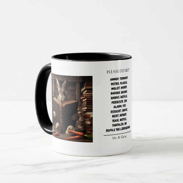 Mug S'il vous plaît n'ennuyez pas le bibliothécaire Fu (Devant gauche)