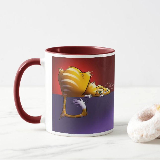 Mug SILENCIEUSEMENT VOUS JUGER - CAT par Jeff Willis A (Avec donut)