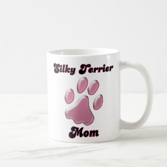 Mug Silencieux Terrier Maman Pink Pawprint (Droite)