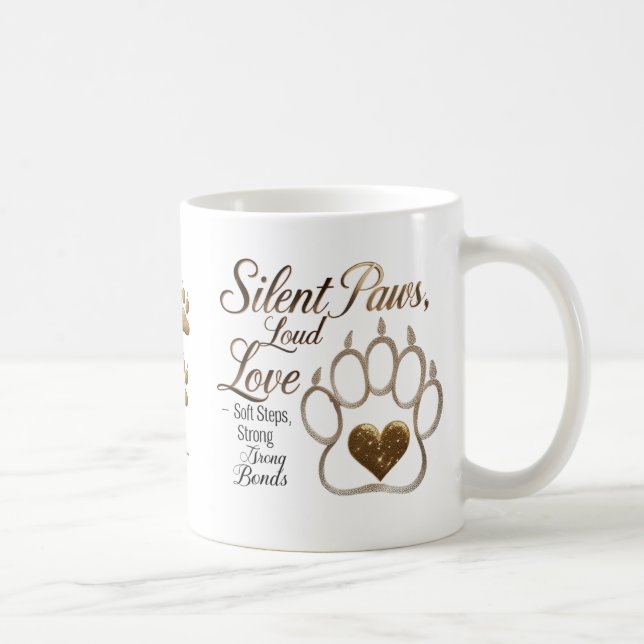 Mug Silent Paws, Loud Love - Amoureux des chiens Gold  (Droite)