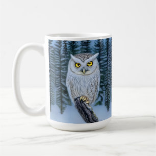 Mug Silent Watch - Northern Winter Woods Grey Owl